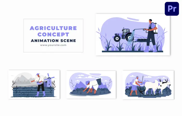 Agriculture Concept Flat 2D Vector Animation Scene